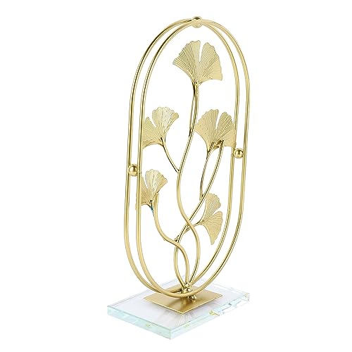 Decoração de Metal Dourado, Base de Vidro de Arte de Ferro à Prova de Ferrugem Inovador Ornamento de