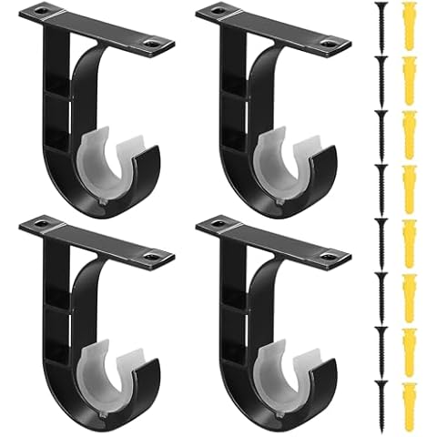 4 Pcs Heavy Duty Curtain Pole Brackets Cover
