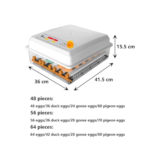 Incubadora De Ovos, 48 ​​56 64 Incubadora Inteligente Multifuncional, Incubação De Rotação Automátic