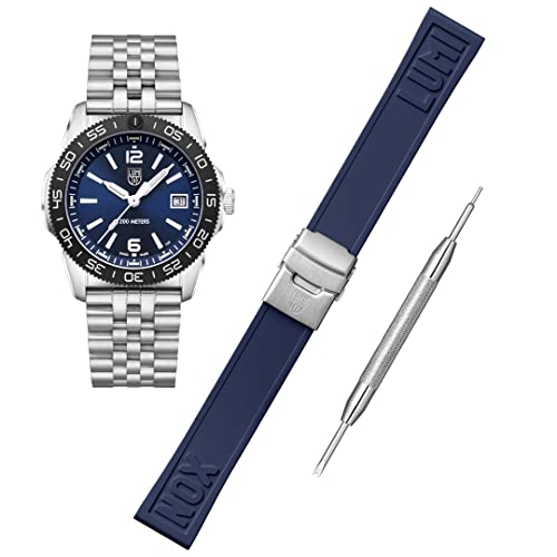 Luminox Stainless Steel Pacific Diver Date Analog Dial Color Blue Men Watch - Xs.3123M.Set, Silver Band - Image 7