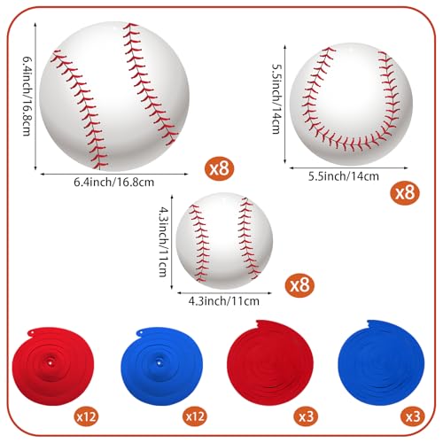Image of 54Pcs Baseball Hanging Swirls Party Decorations Baseball Theme Birthday Party Decorations Supplies Sports Ball Cutouts Hanging Swirl Ceiling Streamers for Kids Girls Boys