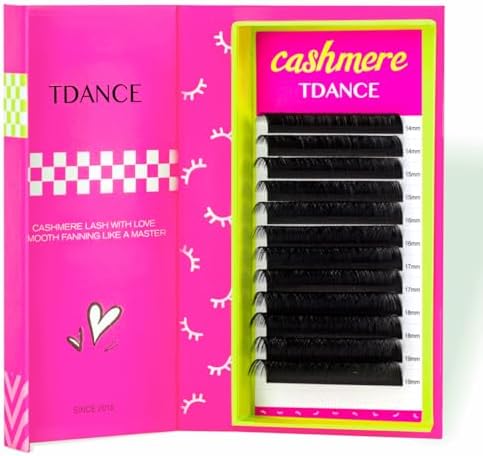 - TDANCE Cashmere Lash Extension Super Matte Black Volume Lash Extension C CC D DD B J L M Curl 0.03-0.2mm Thickness Classic Lash Extensions Eyelash Extension Professional Salon Use(0.05-CC,14-19mm)