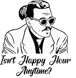Isnt Happy Hour Anytime? Amber Heard vs Johnny Depp Defamation Trial Decal Stickers Hilarious Decal Sticker Design Black White Durable Vinyl for Laptop Notebook Phone Case Water Bottle Cooler Window Windshield Fade Resistant Waterproof Peel Stick Waterproof Weatherproof Vinyl Decal STICKER PACK_000083_laptop (6 IN)