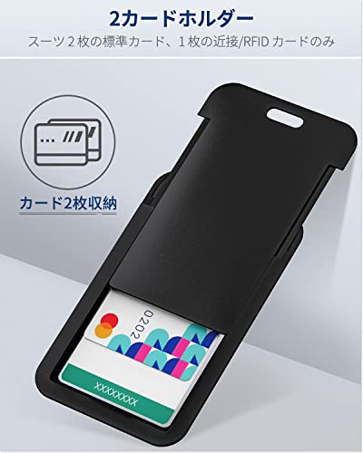 Pawfly 3パック スライド式IDバッジホルダー ブラック 縦型