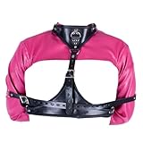 Leather Straight Jacket Sports Armor, Soft Hand Cross Arm Guard Sleeve, Adjustable Novelty Fancy Costume Performance Jackets (Pink)