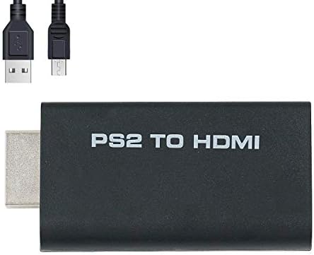 Wigearss HDMI Adapter Compatible with PS2 Converter Video AV Adapter with 3.5mm Audio Output for HDTV or HDMI Monitor