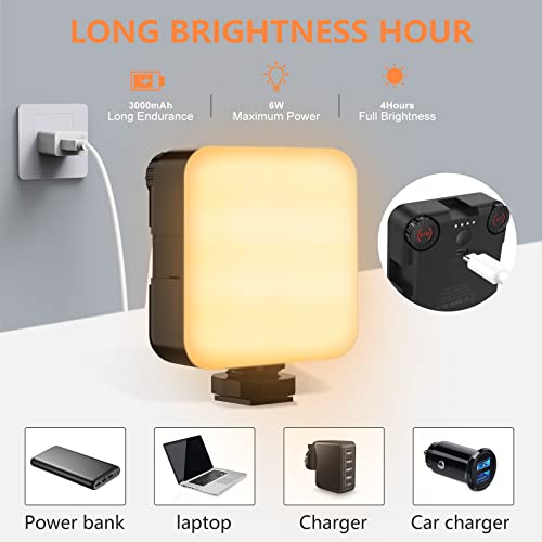 LED Videoleuchte,Wiederaufladbare Blitzgeräte mit Blitzschuh mit 3000 mAh Akku,Dimmbares Videokonferenz-Beleuchtungsset… – Bild 8