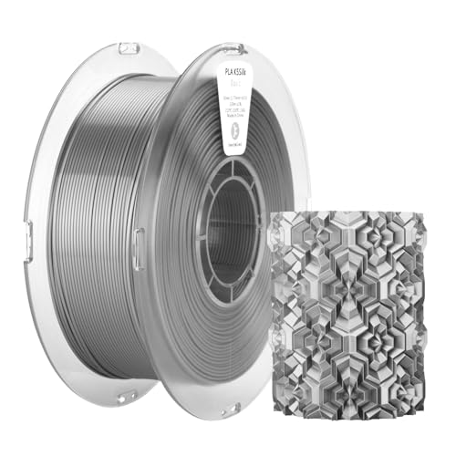 Silk PLA Filament 1.75mm +/- 0.03mm, Update kexcelled 3D Printing Filament, Shiny Glossy Surface, 1kg Spool (2.2lbs), Fit Most FDM Printer, Tangle-Free, Vacuum Packaging, Silver