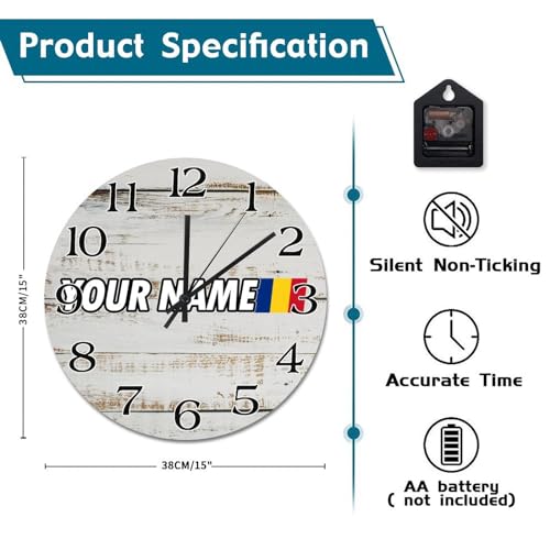 Horloge vintage Roumanie silencieuse pour cuisine et salon cosy - 7