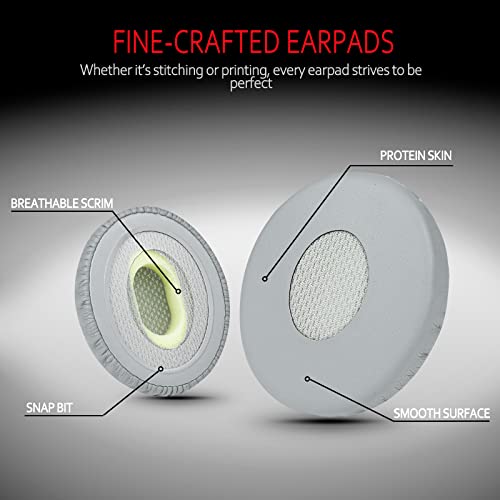 Image of Krone Kalpasmos Bose OE2 Replacement Ear Pads - Soft Leather & Memory Foam, Fits Bose Over-Ear 2 (OE2, OE2i) - Grey Scrim, Silver