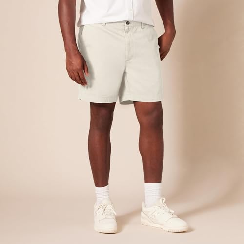 Amazon Essentials Men\'s Classic-Fit 7\" Chino Shorts, Stone, 33 - Thumbnail 5