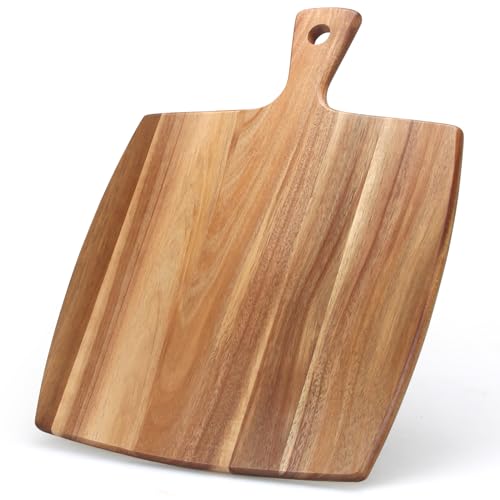 Ayiaren Große Holzschneidebretter aus Holz für Küche, Fleisch, Schneidebrett, Brot, Käse, Servierbrett, Akazien-Schneidebrett mit Griff… – Ansicht 1