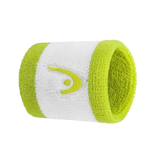 Image of HEAD Striper Wristband | Color: Green /White | Size: 2.5 inch | Material: Cotton | for Men & Women | Moisture-Wicking Properties | Dry and Comfortable | Secure and Snug fit | Flexible