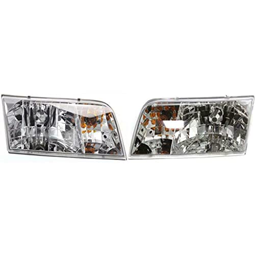 For Ford Crown Victoria Headlight Assembly 1998-2011 Pair Driver and Passenger Side DOT Certified For FO2502200N