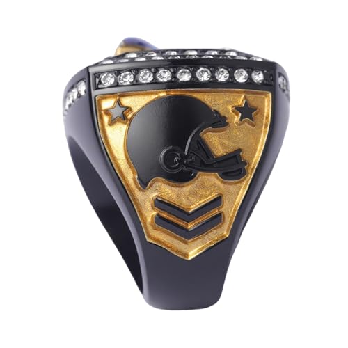 Image of 12 pcs Pack FFT02 6 Styles Football Championship Trophy Ring Champion and Finalist Awards Finger Size 9
