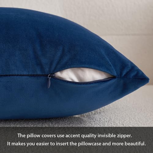 Image of MIULEE Pack of 2, Velvet Soft Soild Decorative Square Throw Pillow Covers Set Cushion Case for Sofa Bedroom Car 12 x 20 Inch 30 x 50 cm