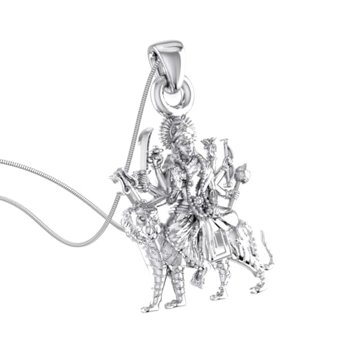 Pendentif Durga Maa argent chaîne cadeau idéal de protection et bien-être