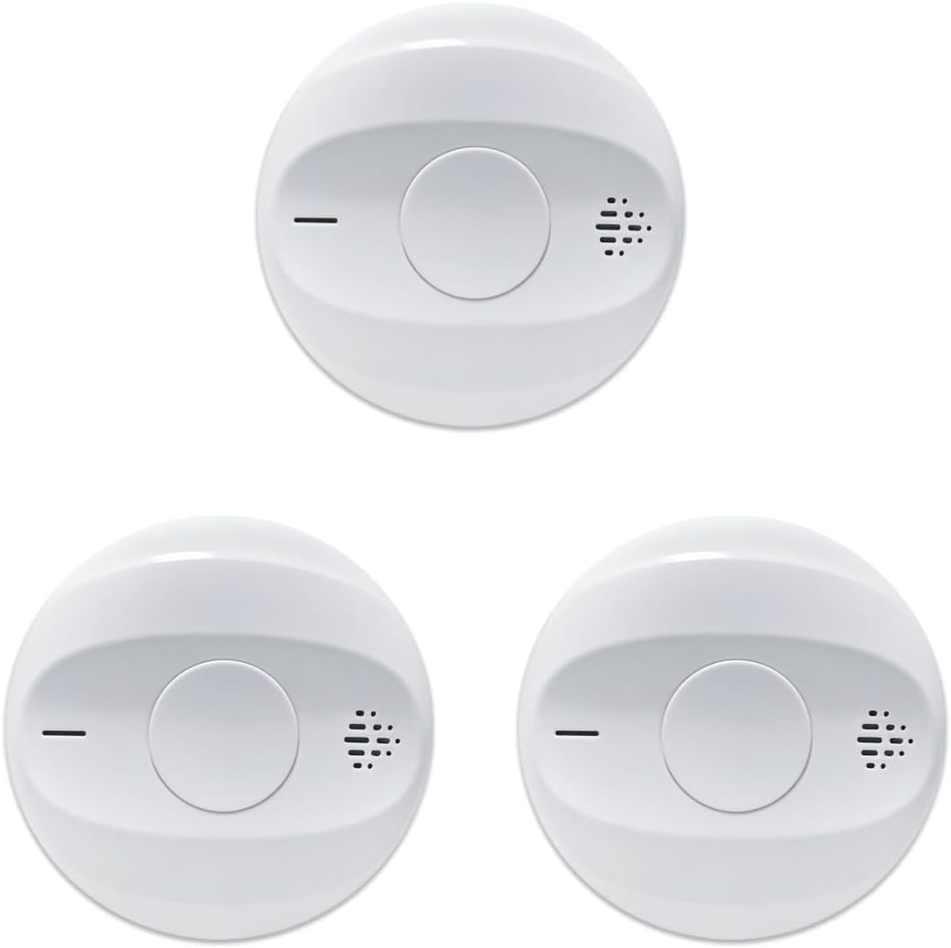 Smoke Detector Smoke and Carbon Monoxide Detector Smoke Detector Carbon Monoxide detectors 10-Year Battery Life, Battery-Powered Smoke and Carbon Monoxide Alarm Combination 3 Pack
