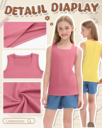 Image of 3 Pack Girls Square Neck Tank Tops