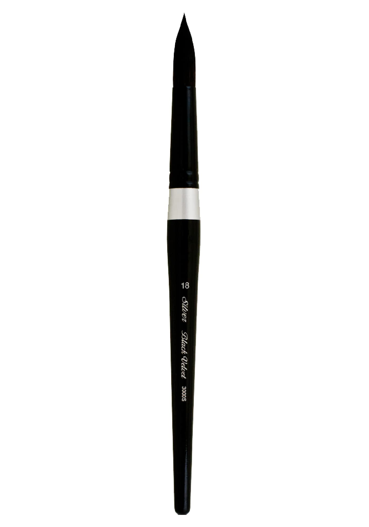 Silver Brush Limited Pinceau Rond Velours Noir 3000S18 pour Aquarelle Taille 18 Manche Court