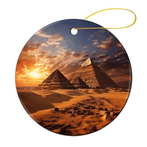 Decorazioni per albero di Natale, piramidi egiziane con stampa di ornamenti natalizi, regali di amicizia per amici, donne e donne