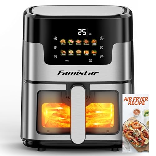 Air Fryers, Pro 10-in-1 with Large Capacity Basket, 175-400°F, 95% Less Oil, Match Cook & Smart Finish to Roast, Broil& More for Quick, Easy Meals, Stainless Steel