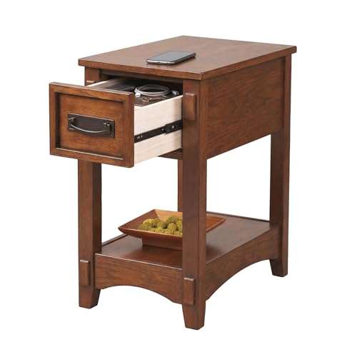 Signature Design by Ashley Breegin End Table With Drawer and Shelf, Mission-Style, Veneers and Wood Construction for Living Rooms and Bedrooms, 13' x 22' Signature Design by Ashley Breegin End Table With Drawer and Shelf, Mission-Style, Veneers and Wood Construction for Living Rooms and Bedrooms, 13' x 22'
