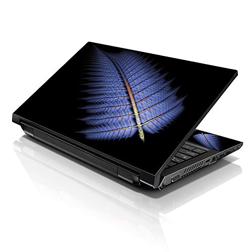Image of LSS Laptop 17-17.3 inch Skin Cover with Colorful Blue Feather Pattern for HP Dell Lenovo Apple Asus Acer Compaq - Fits 16.5 inch 17 inch 17.3 inch 18.4 inch 19 inch (2 Wrist Pads Free)
