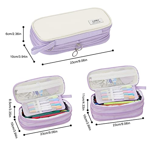 Tergopa Pencil Case Big Capacity Pencil Case Organizer For Girls Kids Adults Women Zipper Pencil Pouch Aesthetic Large Pen Case With Handle For School Office Purple #TOP2