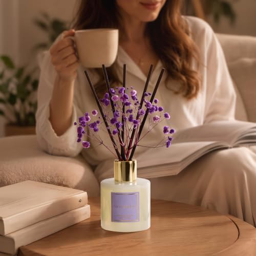 Image of COCORRINA Reed Diffuser - Lavender Thyme 3.38 fl oz Reed Diffuser for Bedroom Bathroom Home Decor