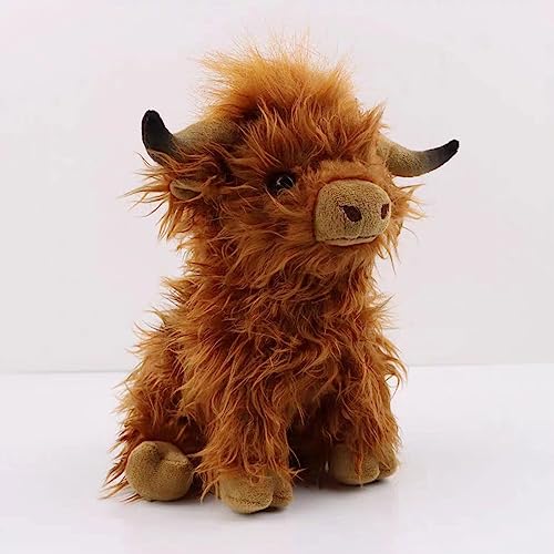 XCGNTU Scottish Highland Cow Plush Toys 11inch Soft and Cuddly Plush Stuffed Animals Suitable for Farm Home Decor,Gift for Kids (Brown) by XCGNTU - Image 5