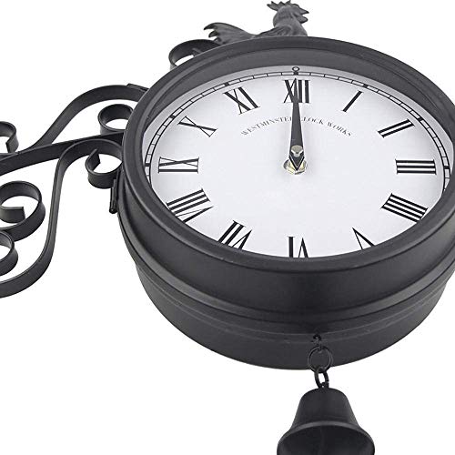 Horloges murales de jardin double face étanches à chiffres romains