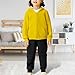 Toddler Boys Girls Fall Clothes Outfits Solid Long Sleeve Crewneck Sweatshirt with Pants Outfits (E-Yellow, 7-8 Years)