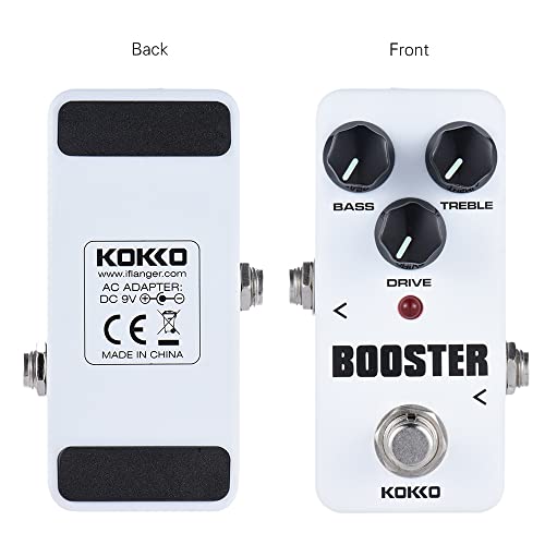 Mingzhe Pedal de Efeito de Guitarra Fbs2 Mini Booster Portátil de 2 Bandas Eq