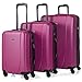 Produktbild ITACA - 3er Kofferset 55/66/76 cm ABS. 4 Rollen. Steif, widerstandsfähig und leicht. Hängeschloss. Kleine Koffer genehmigt für Ryanair, mittlere und große. 71100, Farbe Fuchsia-Anthrazit