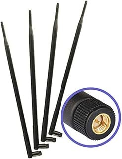 4 pcs of Universal 9dBi Wi-Fi 2.4/5GHz Dual-Band SMA Male Antennas Extension for IP Wireless Security Camera Router and CCTV HD Wireless Camera System Video Antenna for NVR Security IP System