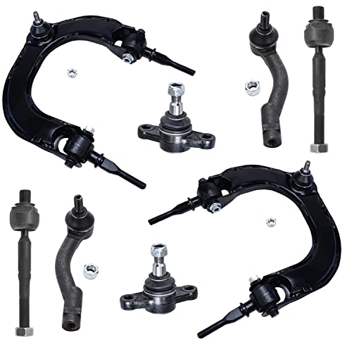 Image of Detroit Axle - 8pc Front End Kit for 1999-2005 Sonata, 2002-2005 XG350, 2001 XG300, 2001-2006 Kia Optima, 2 Upper Control Arms w /Ball Joints, 2 Lower Ball Joints, 4 Inner & Outer Tie Rods Replacement
