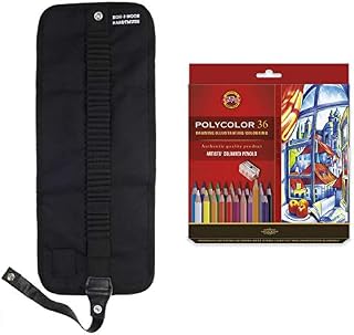 Koh-I-Noor 3835 POLYCOLOR - Artist Pencils with Sharpener and 2 Graphite Pencils in a Cardboard case - Assorted Colours, 36 Pieces