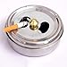Produktbild HUACANG Stainless Steel Drum Form Modern windundurchlässiges Smokeless Tabletop Aschenbecher Zigarette Zigarre Ash Halter mit Deckel (Size : 3.9in)