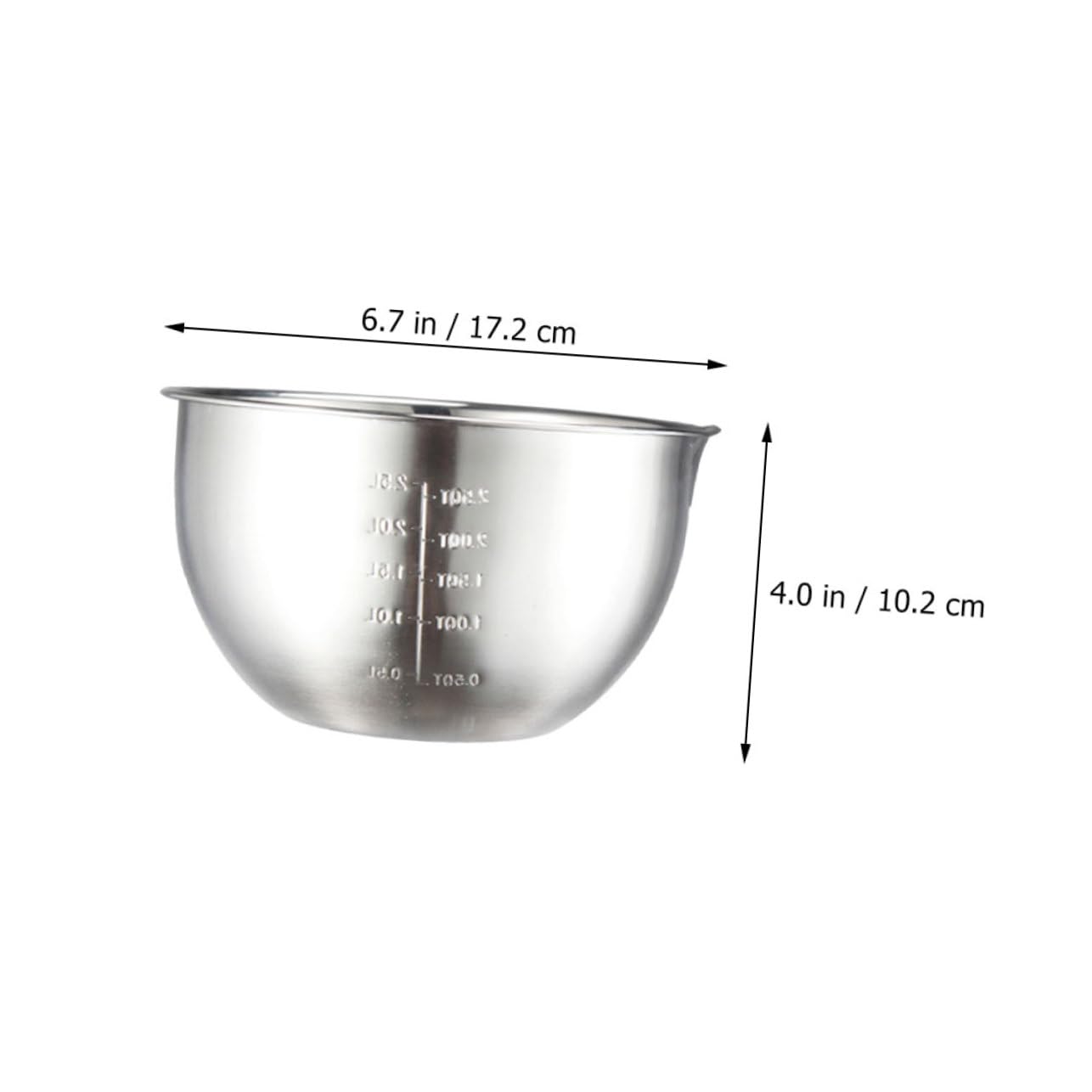Didiseaon Ciotola per Mescolare e Grande Capacità da 1,2L in Acciaio Inossidabile Design Semplice per Cucina e Preparazioni di Impasti
