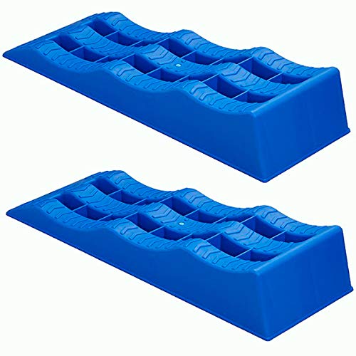 2X 5 Tonnen Stufenkeile Ausgleichskeil Wohnwagen Wohnmobil Caravan 120 mm blau