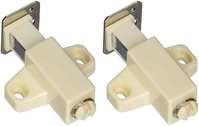 Amerock  Cierre táctil para gabinete  Blanco  1-1116 pulgadas (1.693 in) de longitud  Paquete de 2  Cierre de puerta  Pestillo de puerta de gabinete