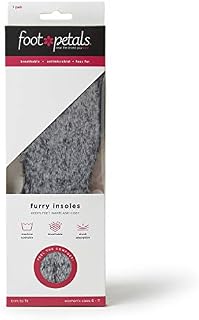 Foot Petals Furry Insoles - Breathable, Shock Absorbing Faux Fur Insole