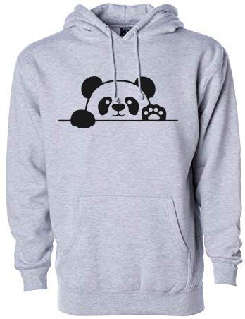 Image of More & More Unisex Kid's Cotton Hoodie Sweatshirt with Pocket Full Sleeves Hooded Neck Solid Pattern Regular Fit Panda Theme and Standard Length | Kids Hoodies for Casual
