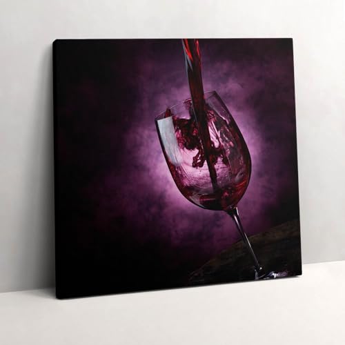 Grand tableaux 60x60cm d'art Wallfluent peinture murale de verre de vin
