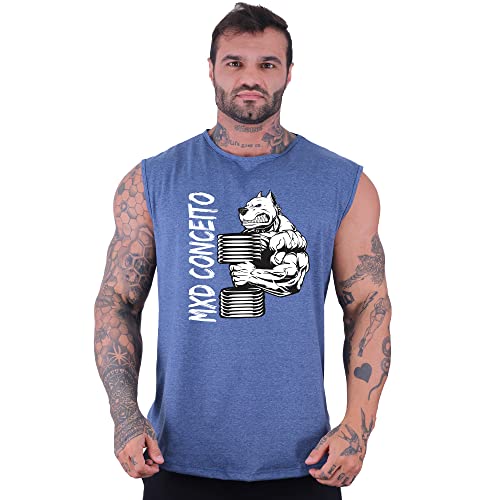 Kit 5 Regatas Machão Longline Masculina MXD Conceito Sem Manga Treino Academia Musculação Estampada