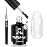 Beetles Aufbaugel für Gelnägel,15ml Gel Nägel Geringe Hitze klares 7 in 1 Builder Verstärker Gel mit Abnehmbarer Liner Nagelpinsel für Strukturgel und Nailart-Design Geschenk für Frauen