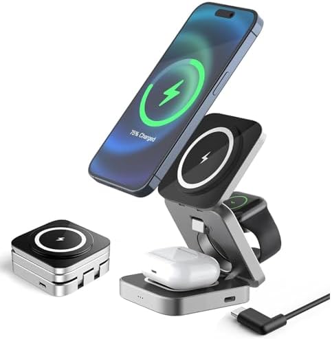 Wireless Charging Station,3 in 1 Wireless Charging Stand for iPho...