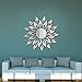 3D Girasol Espejo Pegatinas de Pared Redondo Acrílico Sala de Estar Dormitorio TV Fondo Tatuajes de Pared Matrimonio Habitación Entrada Decoración para el hogar (Plata)
