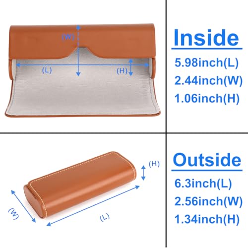 Image of RayLove Hard Shell Glasses Case, Lightweight Leather Eyeglass Case, Travel-Friendly Sunglasses Protector for Men & Women